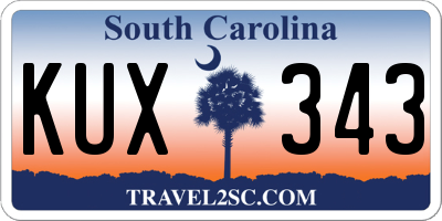SC license plate KUX343