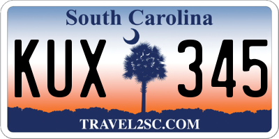 SC license plate KUX345
