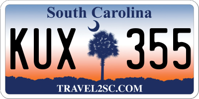 SC license plate KUX355