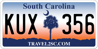 SC license plate KUX356