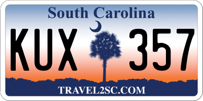 SC license plate KUX357