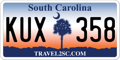 SC license plate KUX358