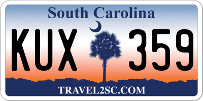 SC license plate KUX359