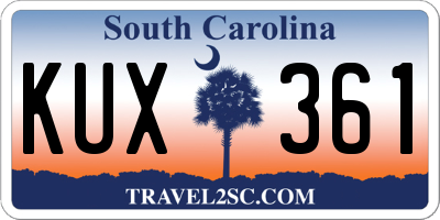 SC license plate KUX361