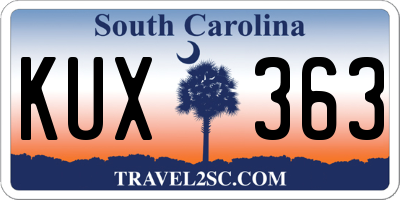 SC license plate KUX363