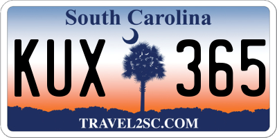SC license plate KUX365