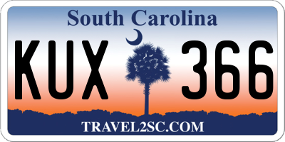 SC license plate KUX366