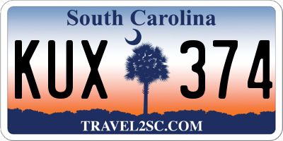 SC license plate KUX374