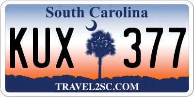 SC license plate KUX377