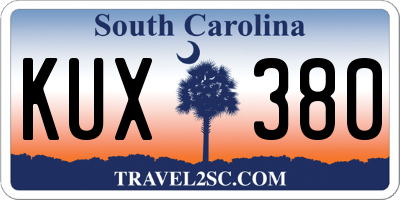 SC license plate KUX380