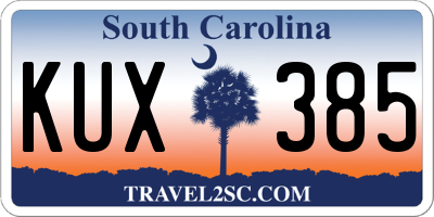 SC license plate KUX385