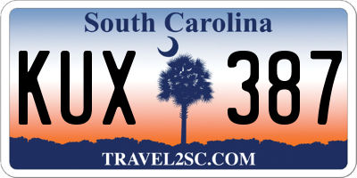SC license plate KUX387