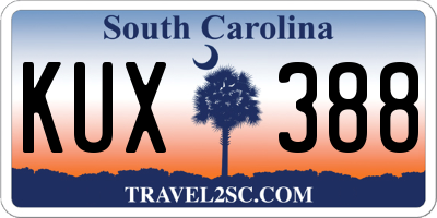 SC license plate KUX388