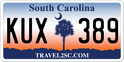 SC license plate KUX389