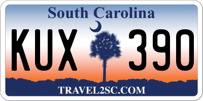 SC license plate KUX390