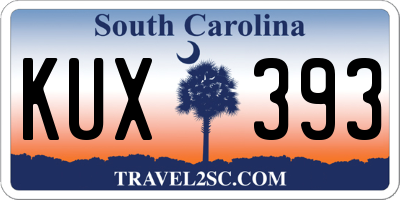 SC license plate KUX393