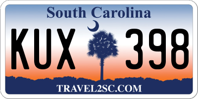 SC license plate KUX398