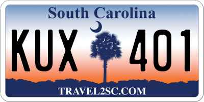 SC license plate KUX401