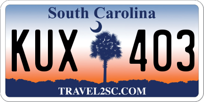 SC license plate KUX403