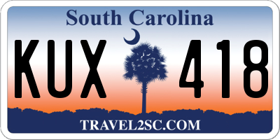 SC license plate KUX418