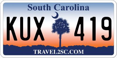 SC license plate KUX419