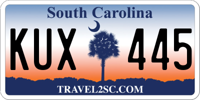 SC license plate KUX445