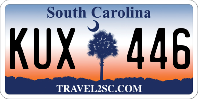 SC license plate KUX446