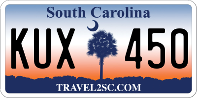 SC license plate KUX450