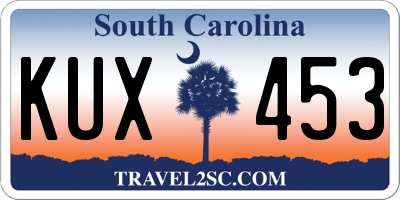 SC license plate KUX453