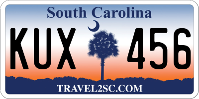 SC license plate KUX456
