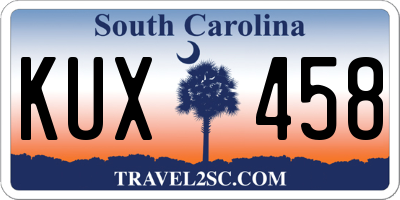 SC license plate KUX458