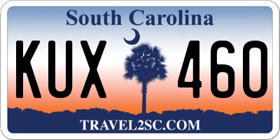 SC license plate KUX460