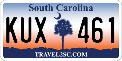 SC license plate KUX461