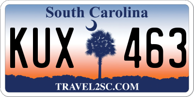 SC license plate KUX463