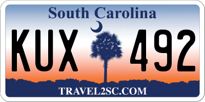 SC license plate KUX492