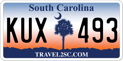 SC license plate KUX493