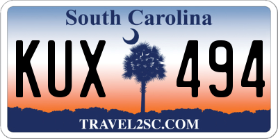 SC license plate KUX494