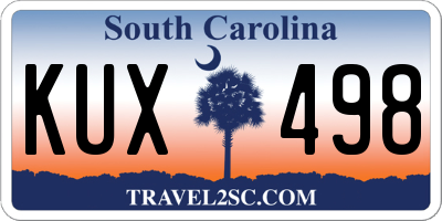 SC license plate KUX498