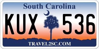 SC license plate KUX536