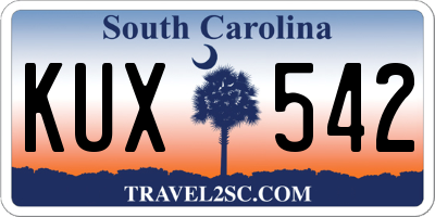 SC license plate KUX542