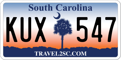 SC license plate KUX547