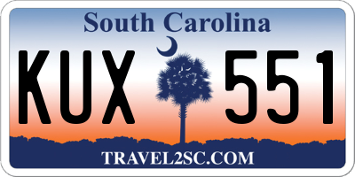 SC license plate KUX551