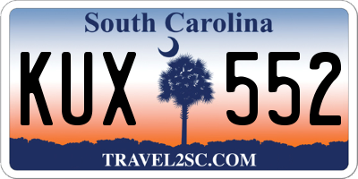 SC license plate KUX552