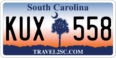 SC license plate KUX558