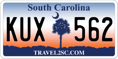 SC license plate KUX562