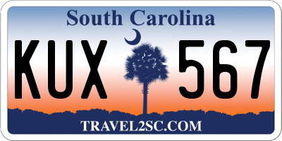 SC license plate KUX567