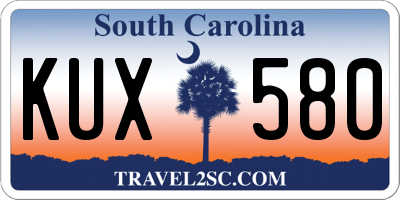 SC license plate KUX580