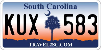 SC license plate KUX583