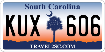 SC license plate KUX606