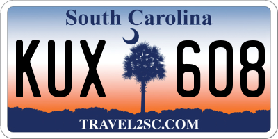 SC license plate KUX608